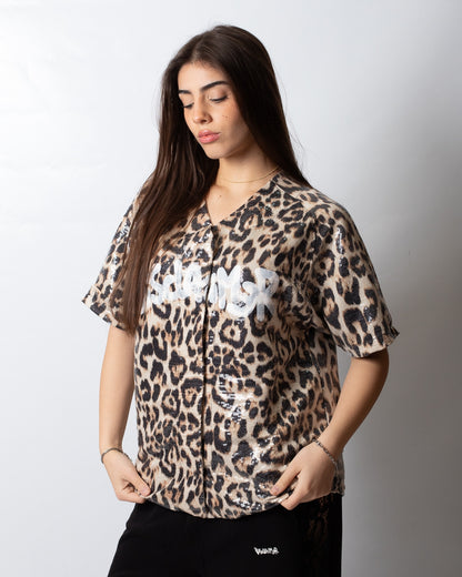 Camicia Disclaimer animalier con paillettes donna