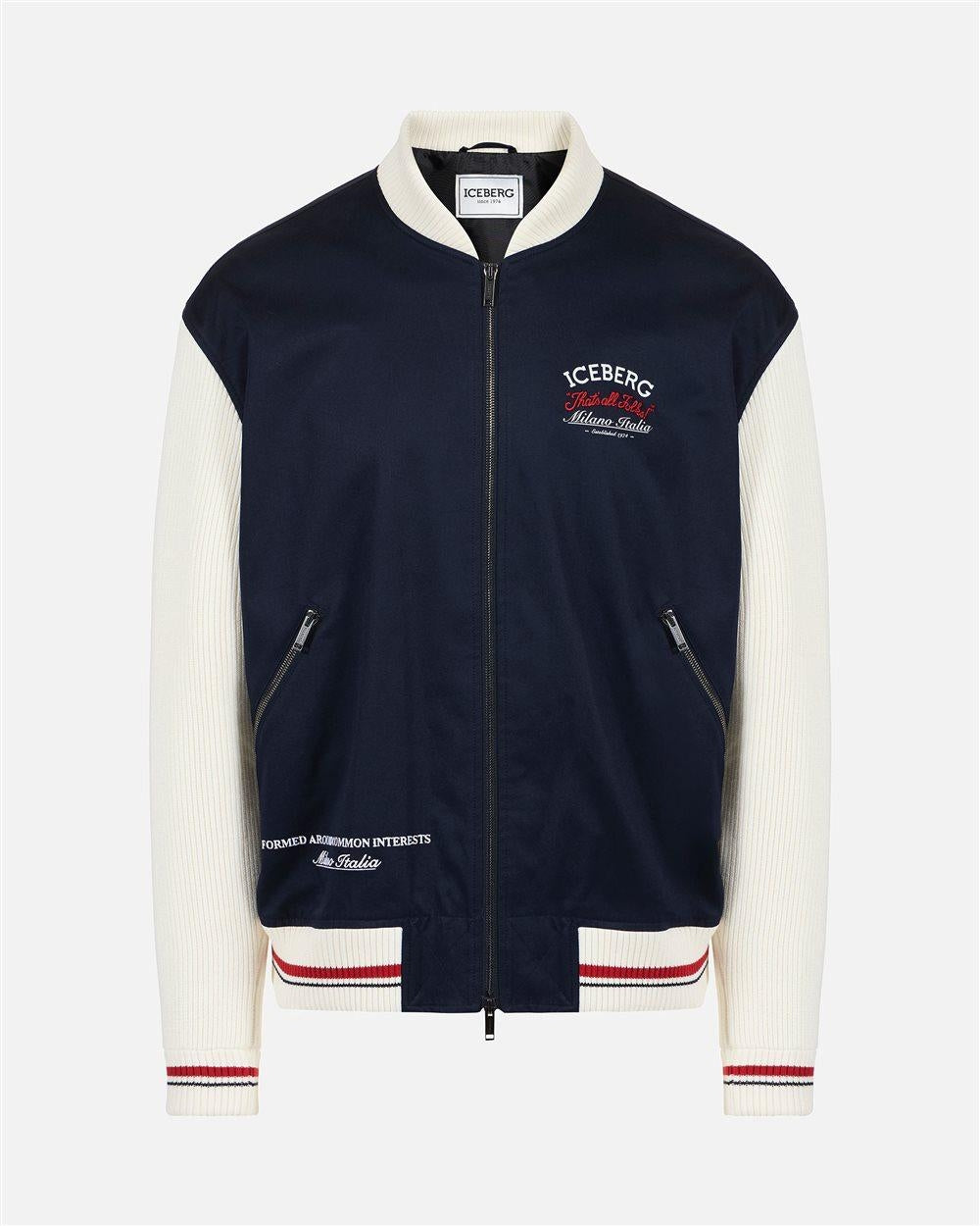 Giubbotto Iceberg con dettagli in maglia uomo