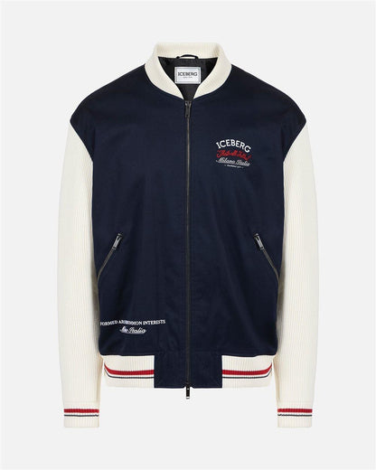 Giubbotto Iceberg con dettagli in maglia uomo