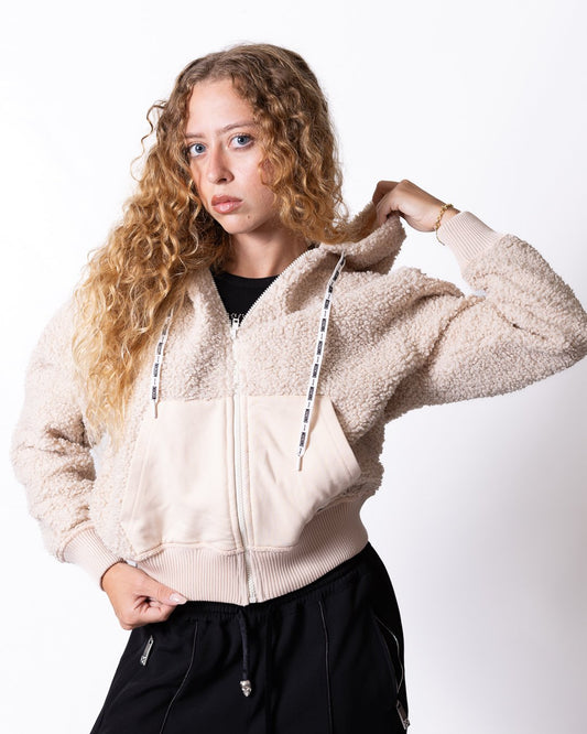Felpa Moschino Active in teddy con cappuccio