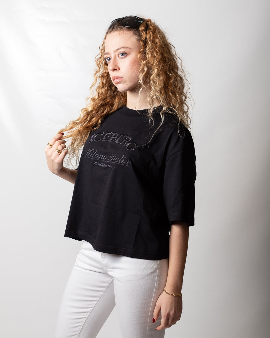 T-Shirt Iceberg boxy fit con ricamo donna
