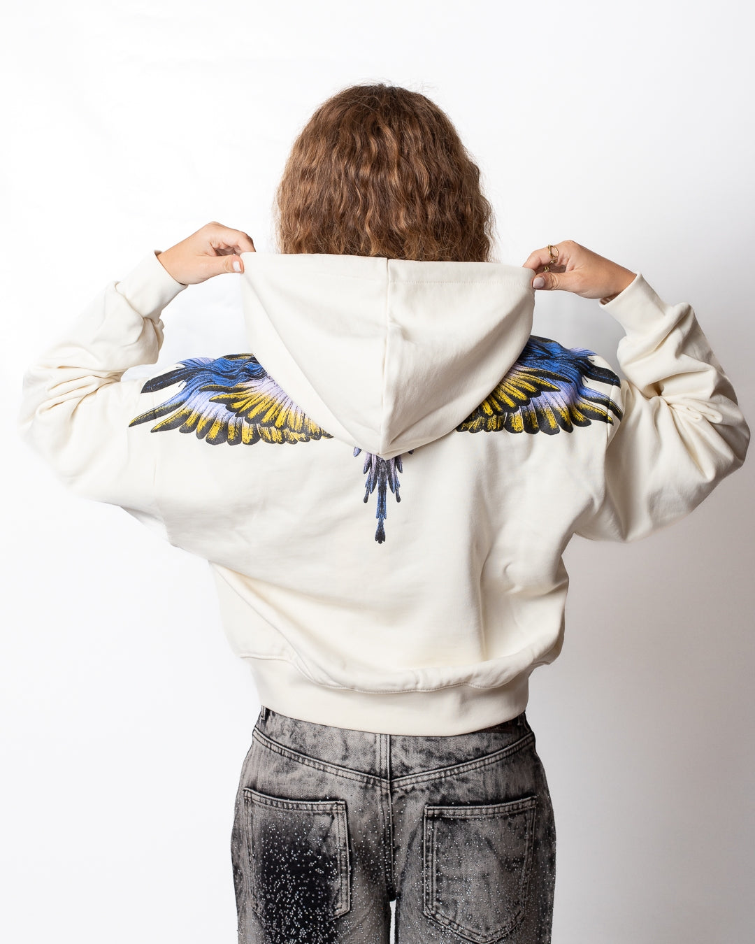 Felpa Marcelo Burlon con cappuccio "Logo Wings" donna
