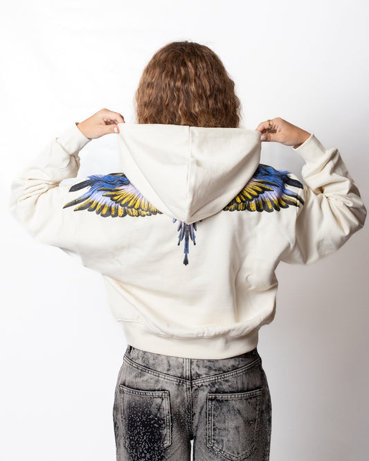 Felpa Marcelo Burlon con cappuccio "Logo Wings" donna