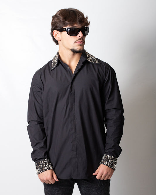 Camicia John Richmond con colletto e polsini decorati uomo