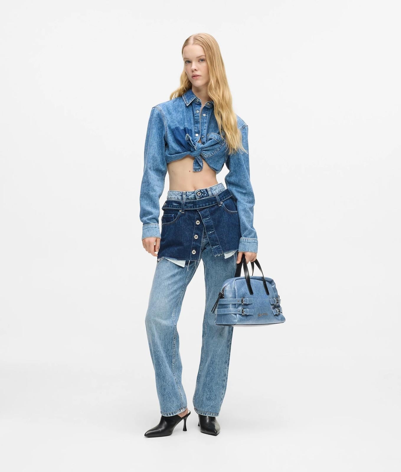 Jeans Karl Lagerfeld Jeans straight con minigonna donna