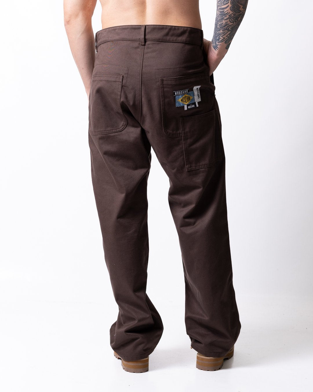 Pantalone Moschino loose con patch uomo