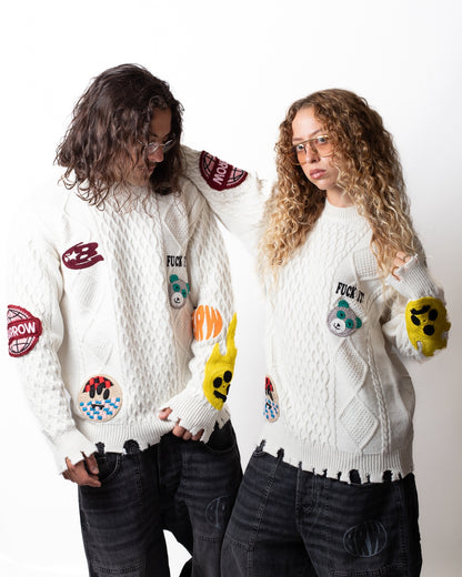 Maglia Barrow girocollo in misto lana con patch