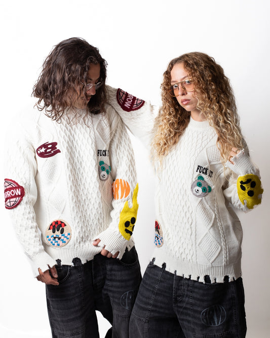 Maglia Barrow girocollo in misto lana con patch