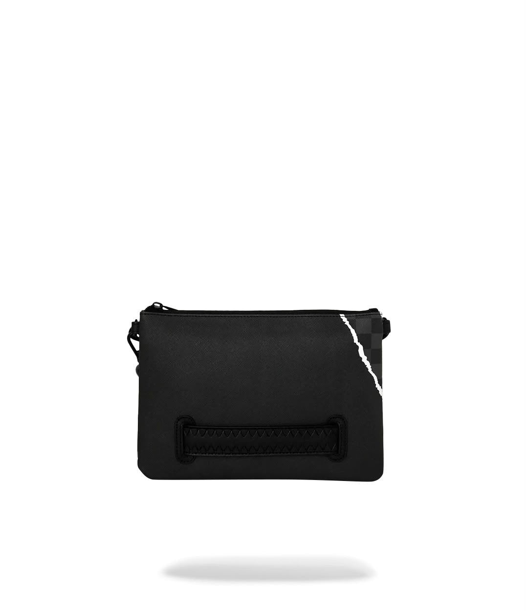 Pochette Sprayground nero CENTER RIP REVEALING GRAY CHECK CROSSOVER CLUTCH con tracolla