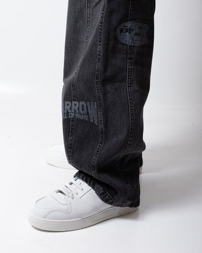 Jeans Barrow baggy con stampe