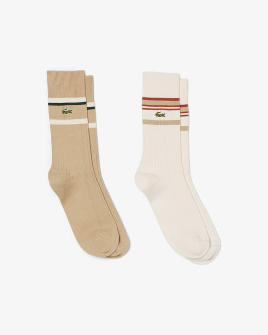 Calze Lacoste in spugna con strisce e logo classic