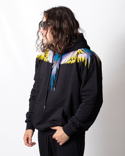 Felpa Marcelo Burlon "Wings Multicolor" con cappuccio uomo