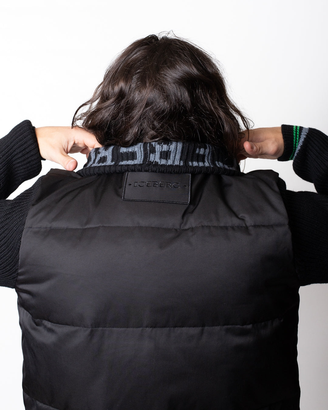 Giubbotto Iceberg con dettagli in maglia uomo