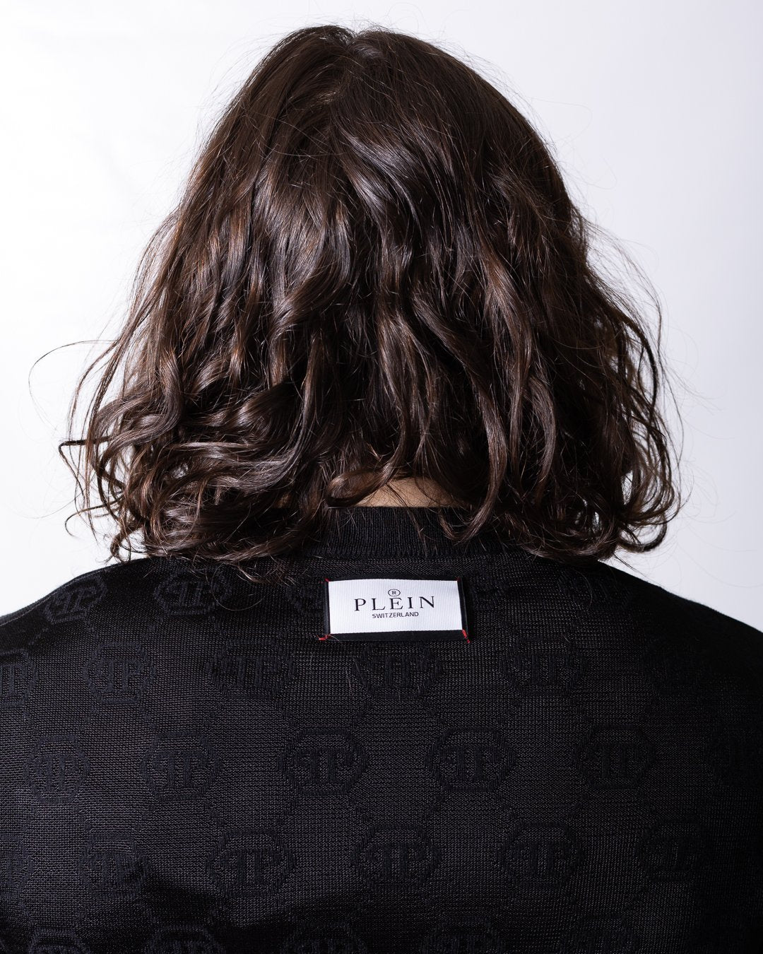 Maglia Philipp Plein in lana con monogram e patch logo