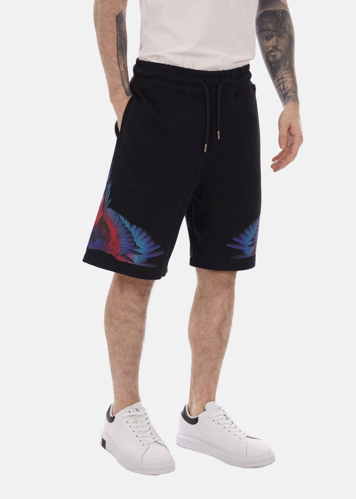 Bermuda Marcelo Burlon in felpa "Icon Wings" uomo