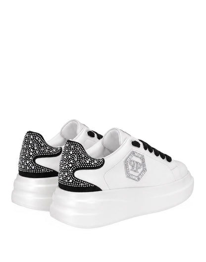 Scarpe Philipp Plein in pelle con logo e brillantini
