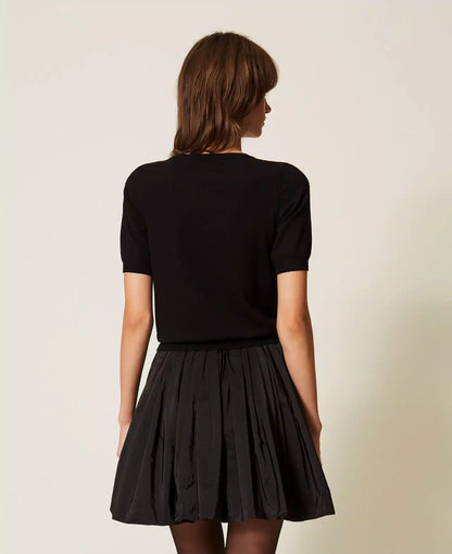 Giacca Twinset Actitude con colletto faux far e maglia donna