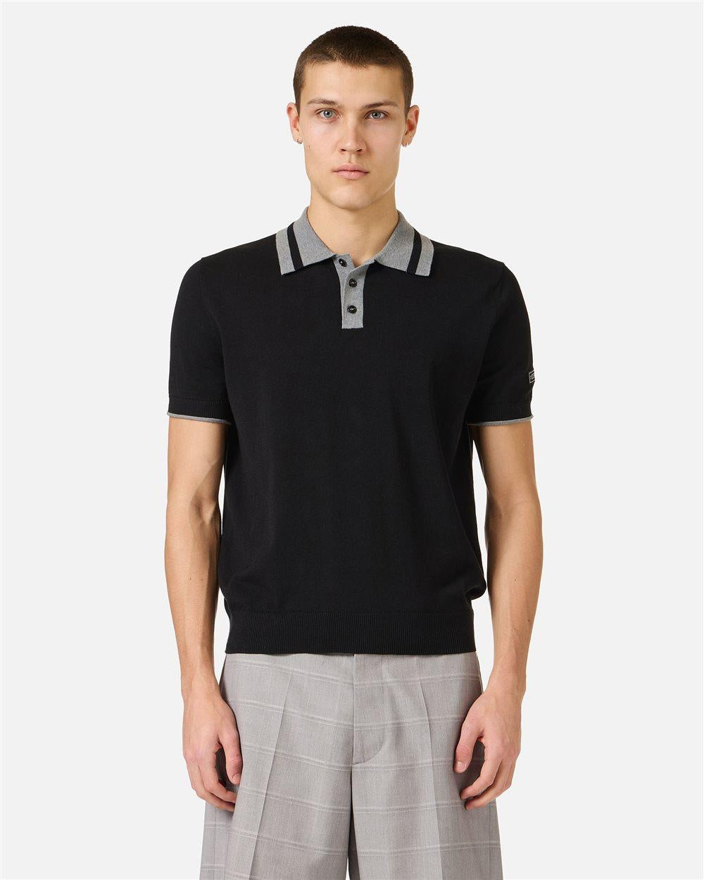 Polo Iceberg in maglia di cotone con colletto a contrasto