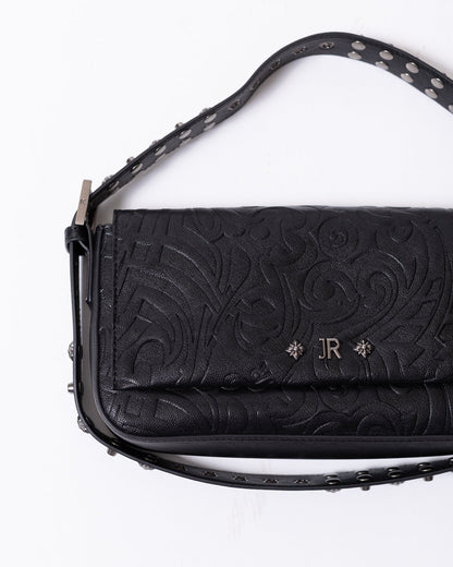 Borsa John Richmond texture in rilievo con borchie e logo