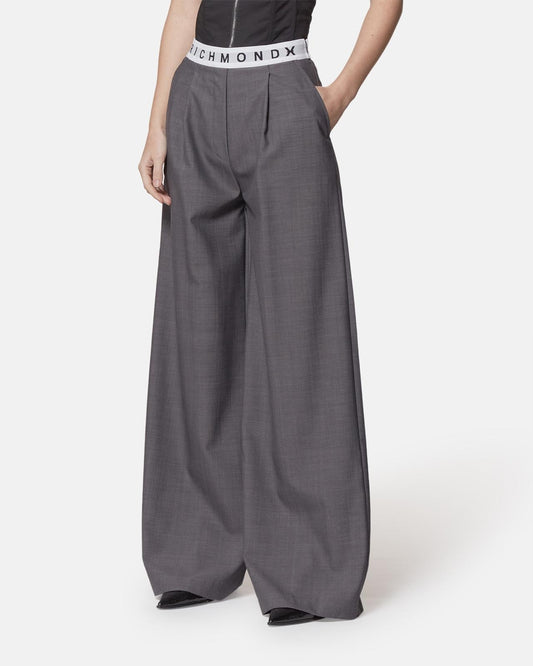 Pantalone Richmond X in misto lana con fascia logata donna