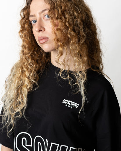 T-Shirt Moschino Active cropped logata donna