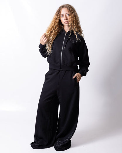 Pantalone County of Milan con grafica brillantinata