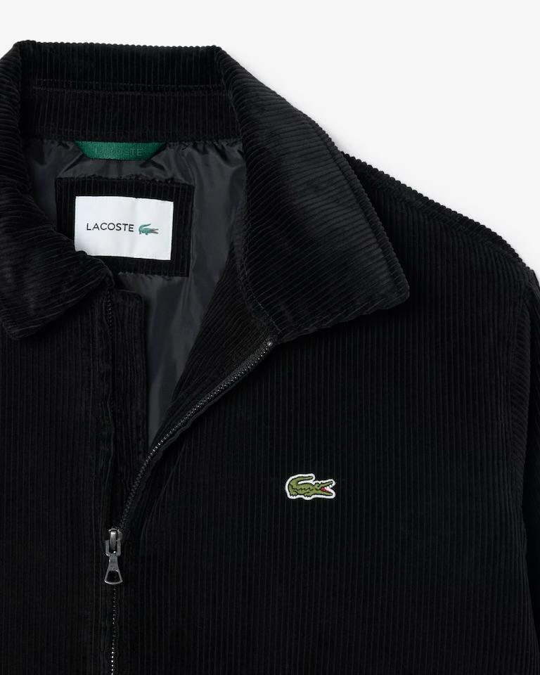 Giubbotto Lacoste in velluto a coste con logo ricamato