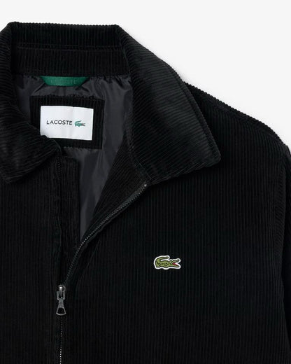 Giubbotto Lacoste in velluto a coste con logo ricamato