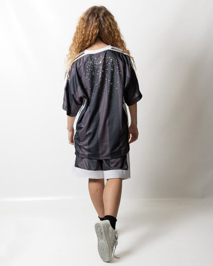 Short Barrow soccer con borchie e strass donna