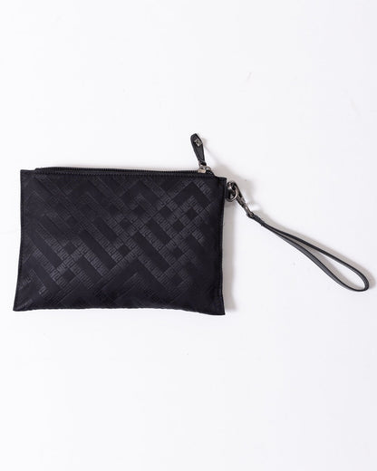 Pochette John Richmond in tessuto con logo all-over "JR"