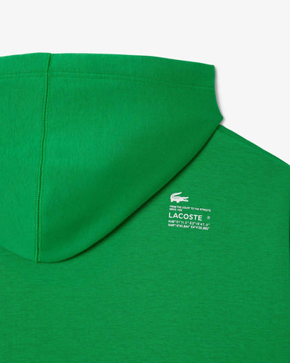 Felpa Lacoste cropped con cappuccio e logo in silicone donna
