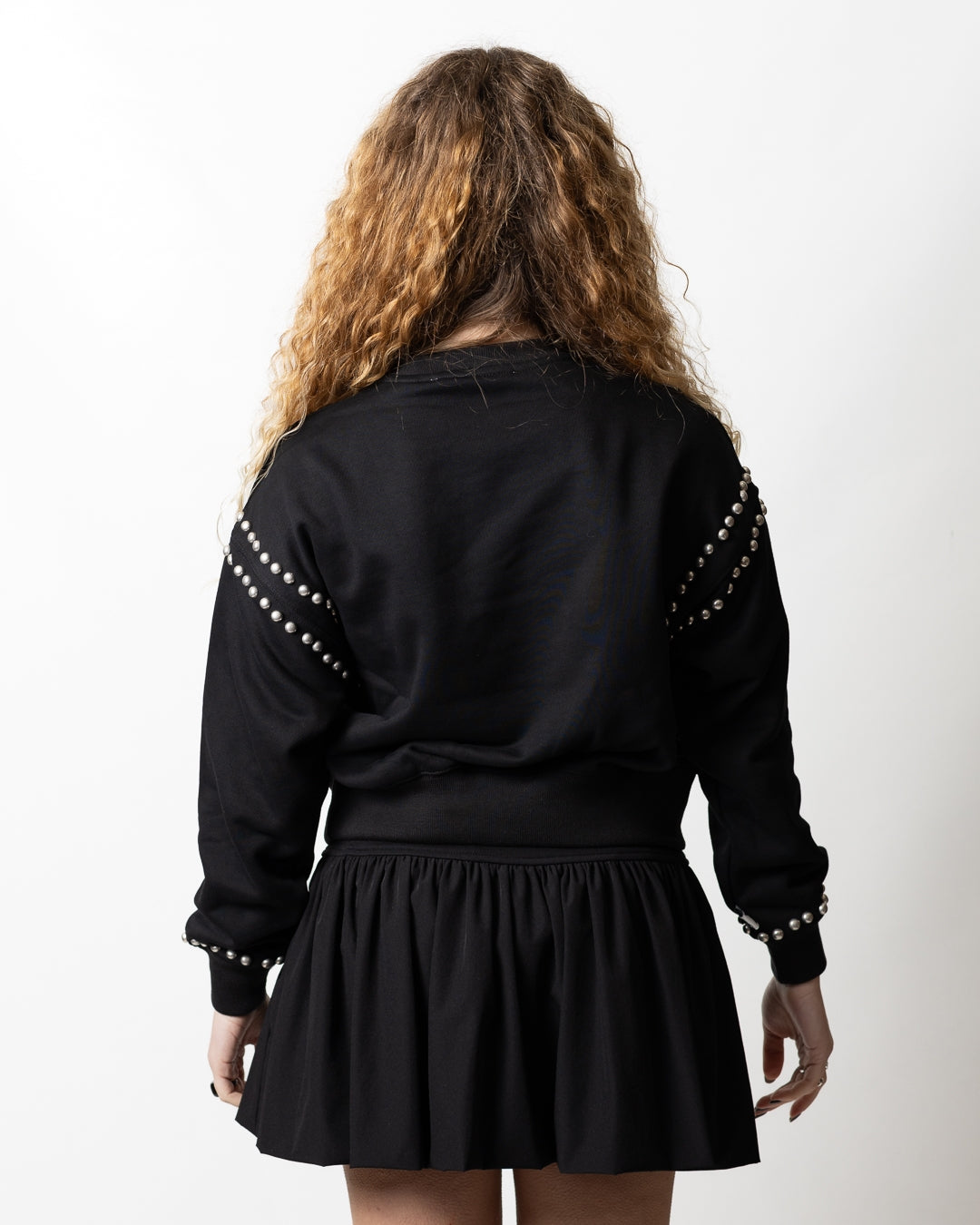 Felpa Richmond X cropped con borchie e perline donna