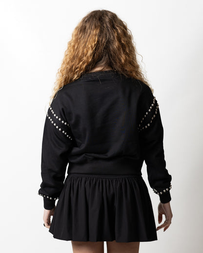 Felpa Richmond X cropped con borchie e perline donna