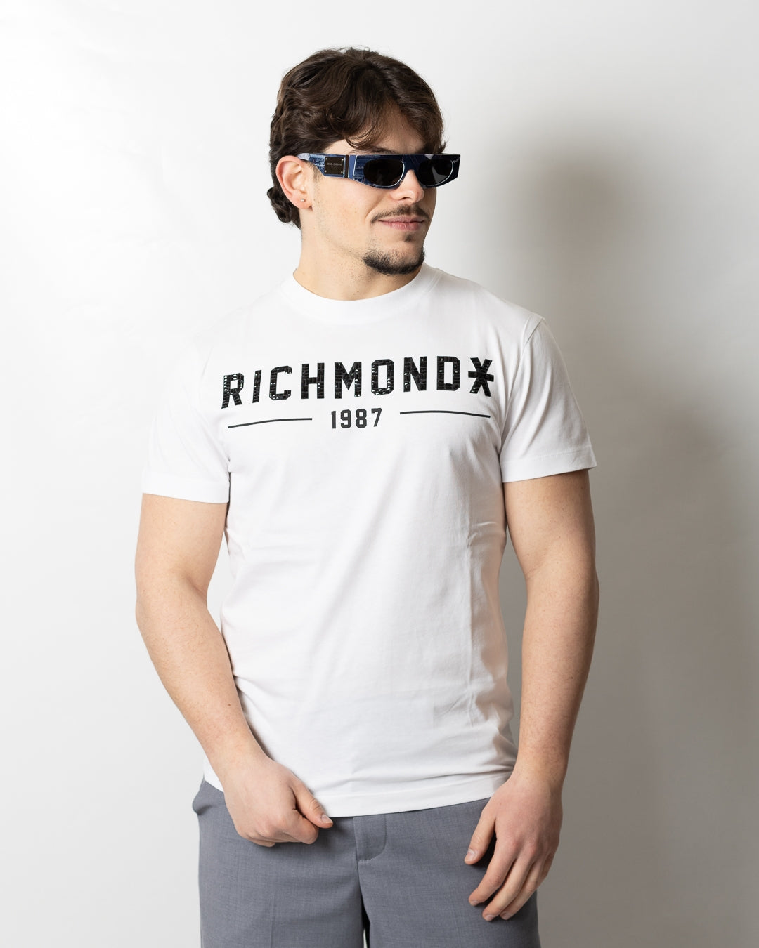 T-Shirt Richmond X con logo strass uomo