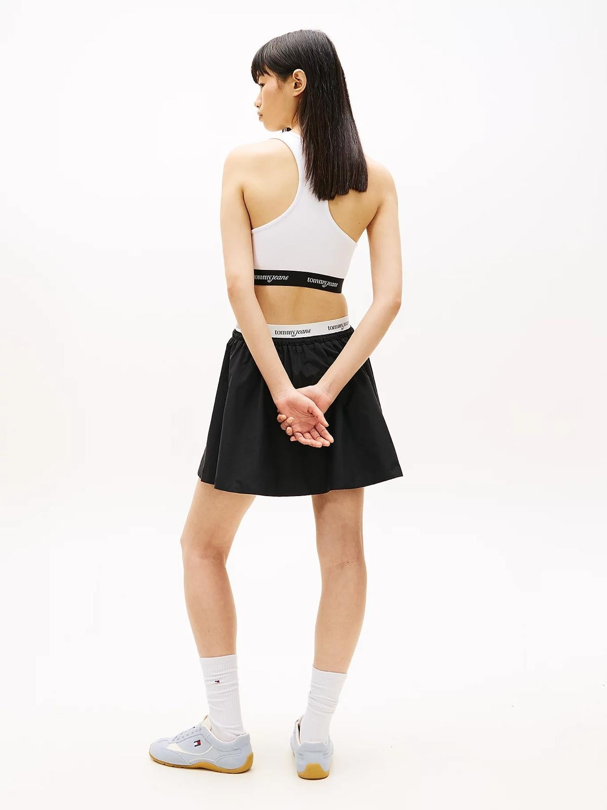Gonna Tommy Jeans in popeline con fascia logata donna