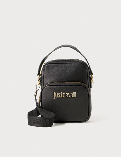 Tracolla Just Cavalli "Metal Lettering" in pelle saffiano uomo