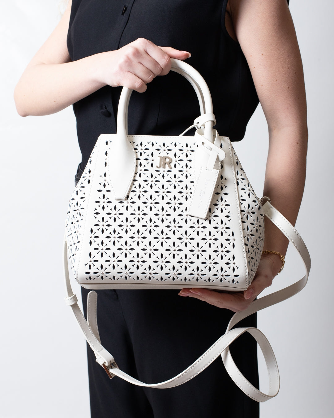 Borsa John Richmond in vera pelle con dettagli traforati donna