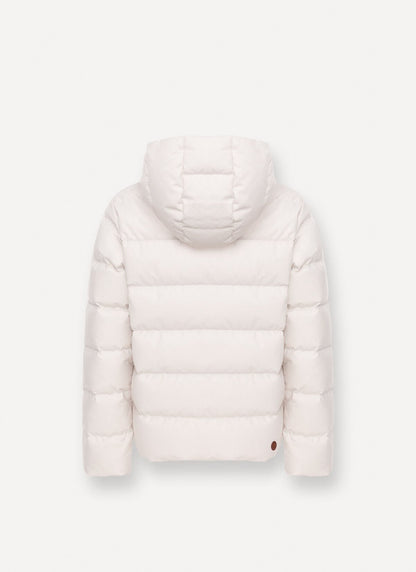 Giubbotto Colmar "Flannel Hooded Down Jacket" con dettagli e logo in pelle