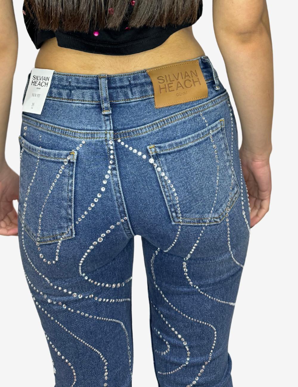 Jeans Silvian Heach con strass donna