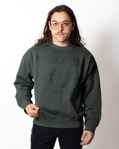 Felpa Richmond X girocollo con stampe in rilievo uomo