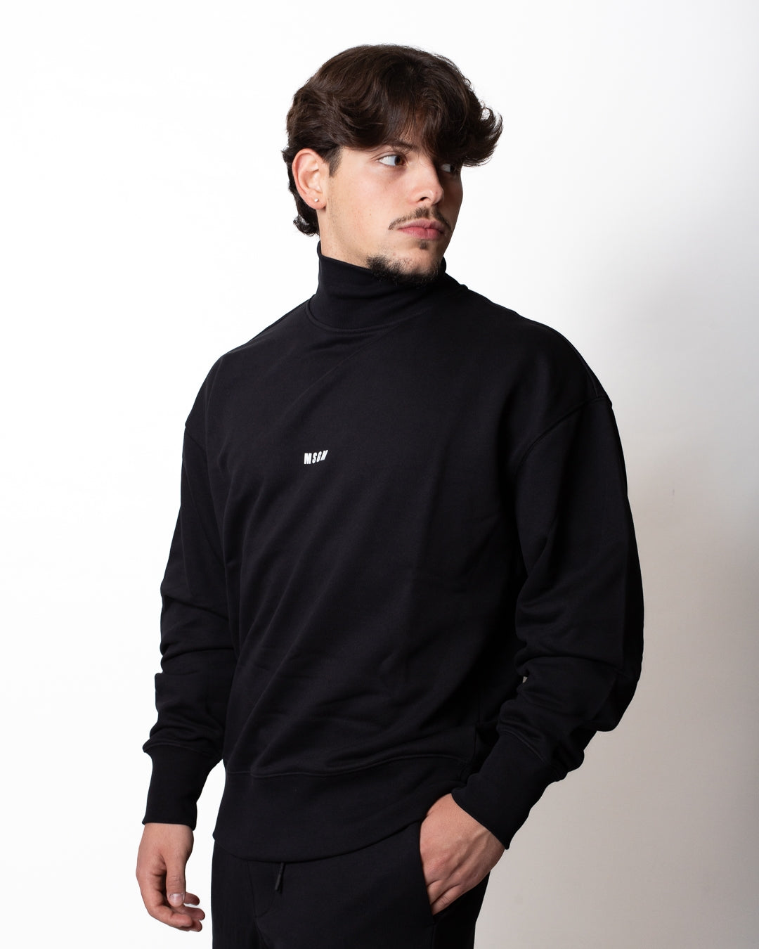 Felpa MSGM a collo alto con logo minimal