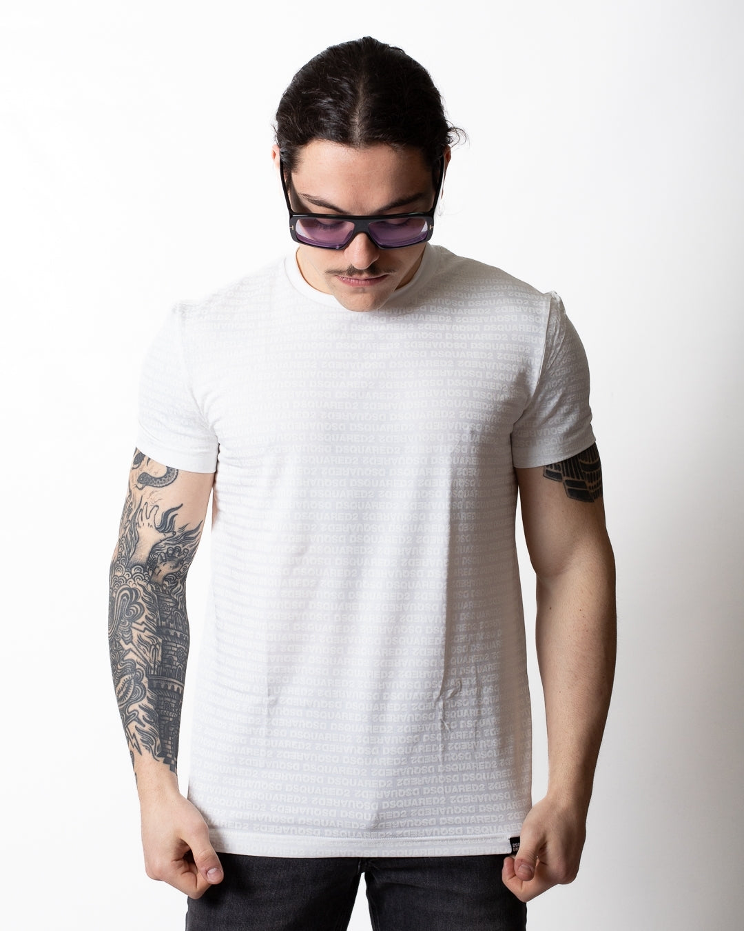 T-Shirt Dsquared2 con logo all-over uomo