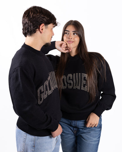 Maglia GCDS in lana maxi logo con applicazioni 