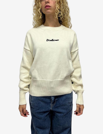 Maglia Disclaimer girocollo con logo in rilievo donna
