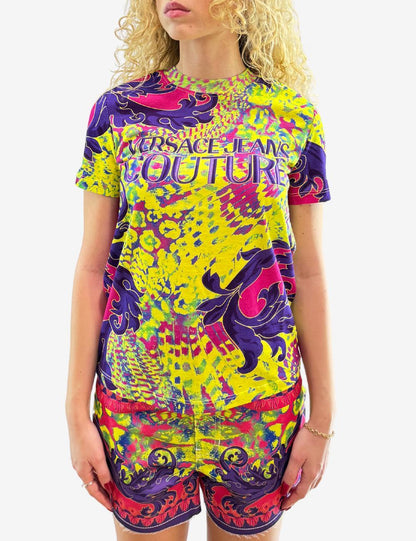 T-Shirt Versace Jeans Couture con grafica fantasia donna
