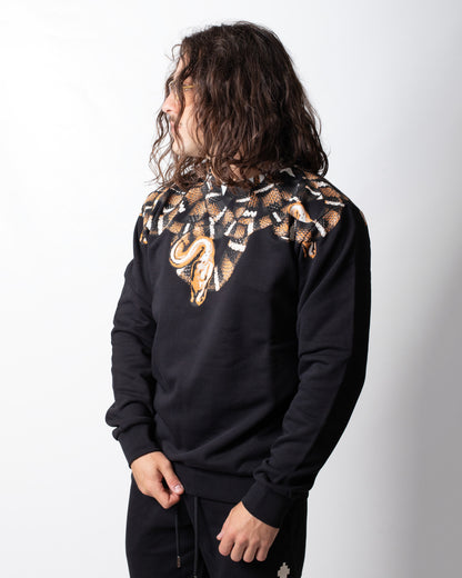 Felpa Marcelo Burlon girocollo con logo snake uomo
