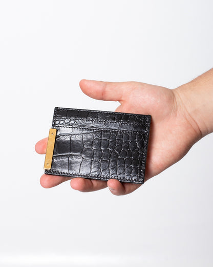 Portacarte Moschino coccodrillo in pelle lucida