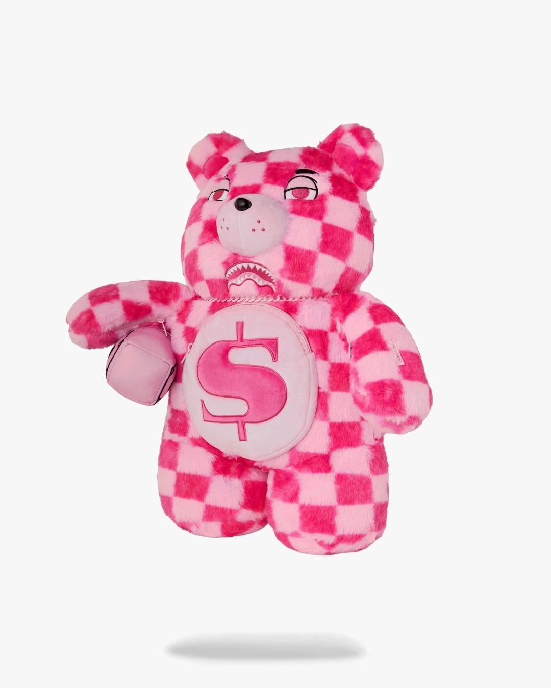 Zaino Sprayground orsetto fucsia "PINK FUR CHECK MONEYBEAR BACKPACK"