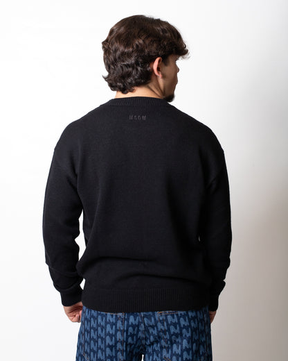 Maglia MSGM girocollo in misto lana con logo monogram