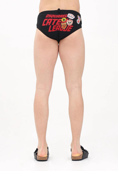 Slip mare Dsquared2 con stampa patch uomo